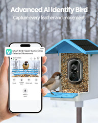 isyoung smart bird feeder camera side view for easy outdoor placement and monitoring