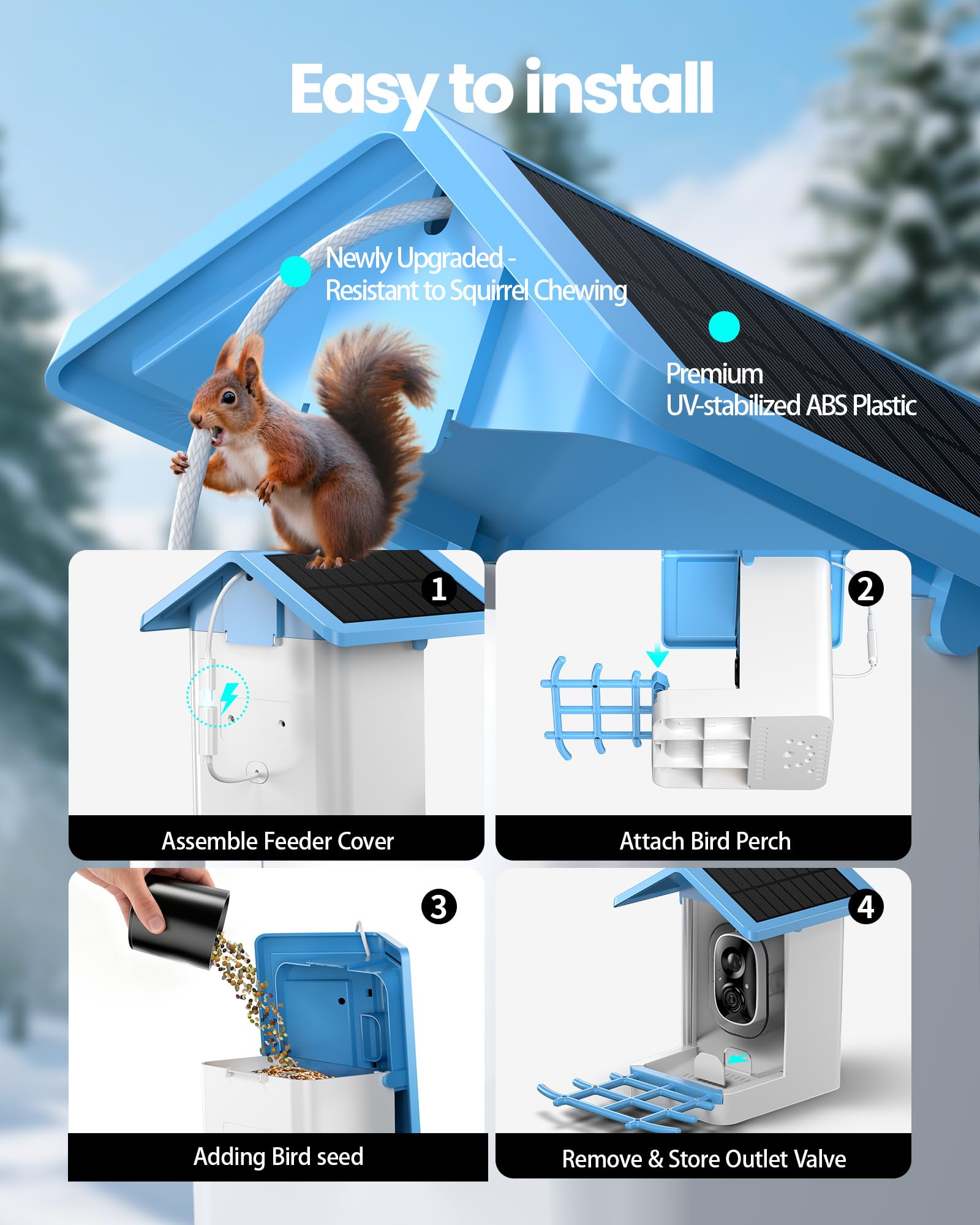 isyoung smart bird feeder night-vision highlights color and infrared details for after-dark visits