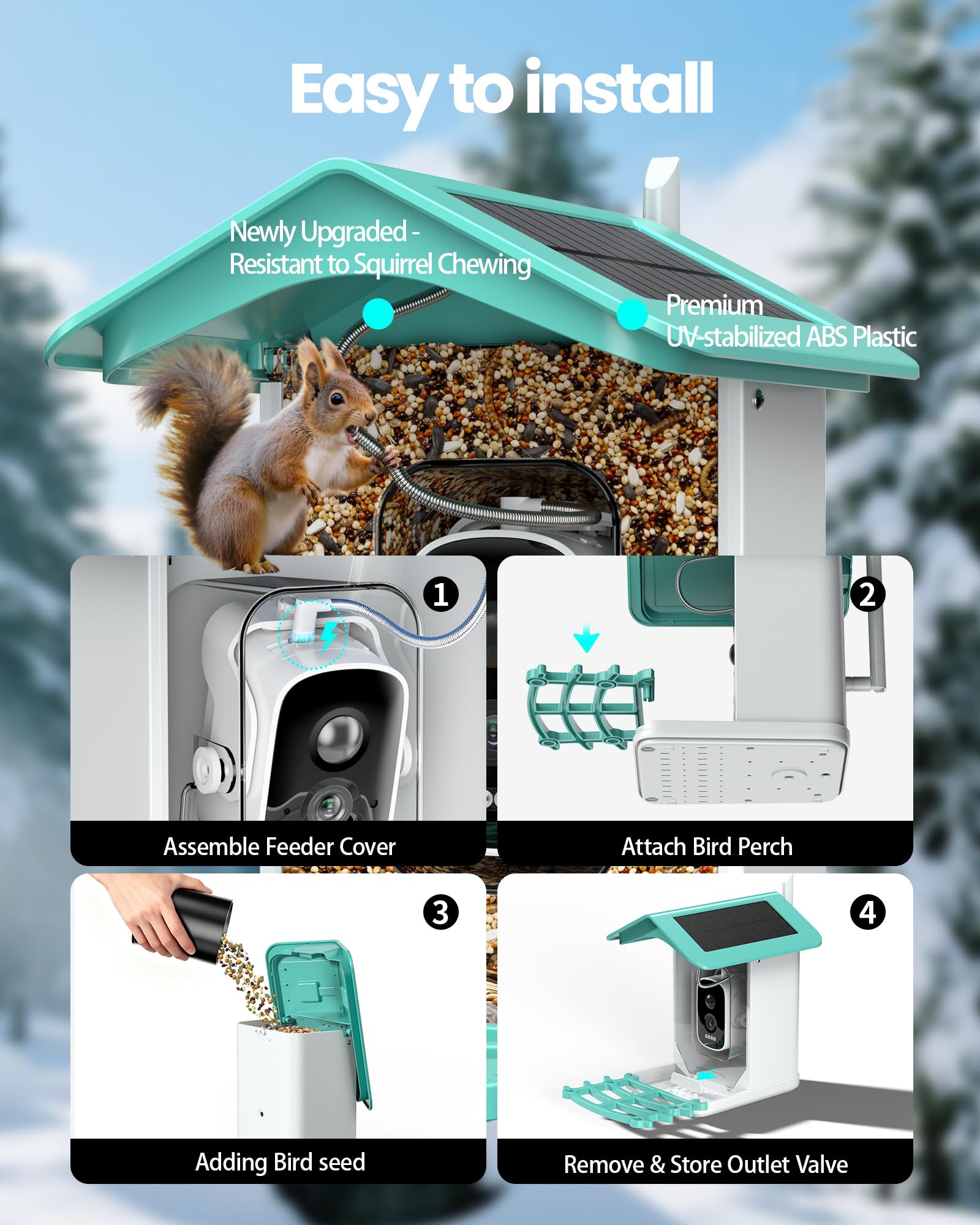 isYoung Bird Feeder 130° wide-angle with night vision expands view