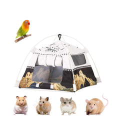 ITANDME hamster camping tent hideout setup shows compact, inviting shelter for small pets.