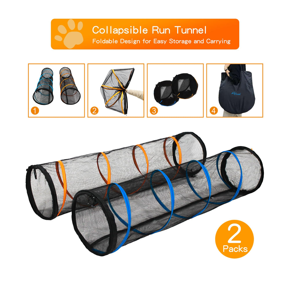 ITENT cat play tunnel packaging image shows value of a 2-pack.