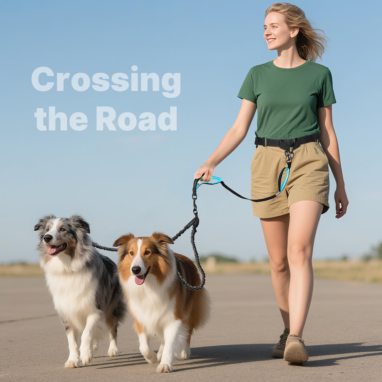 ITNAST durable-nylon-stitching ensures long-lasting performance against two dogs' pulls