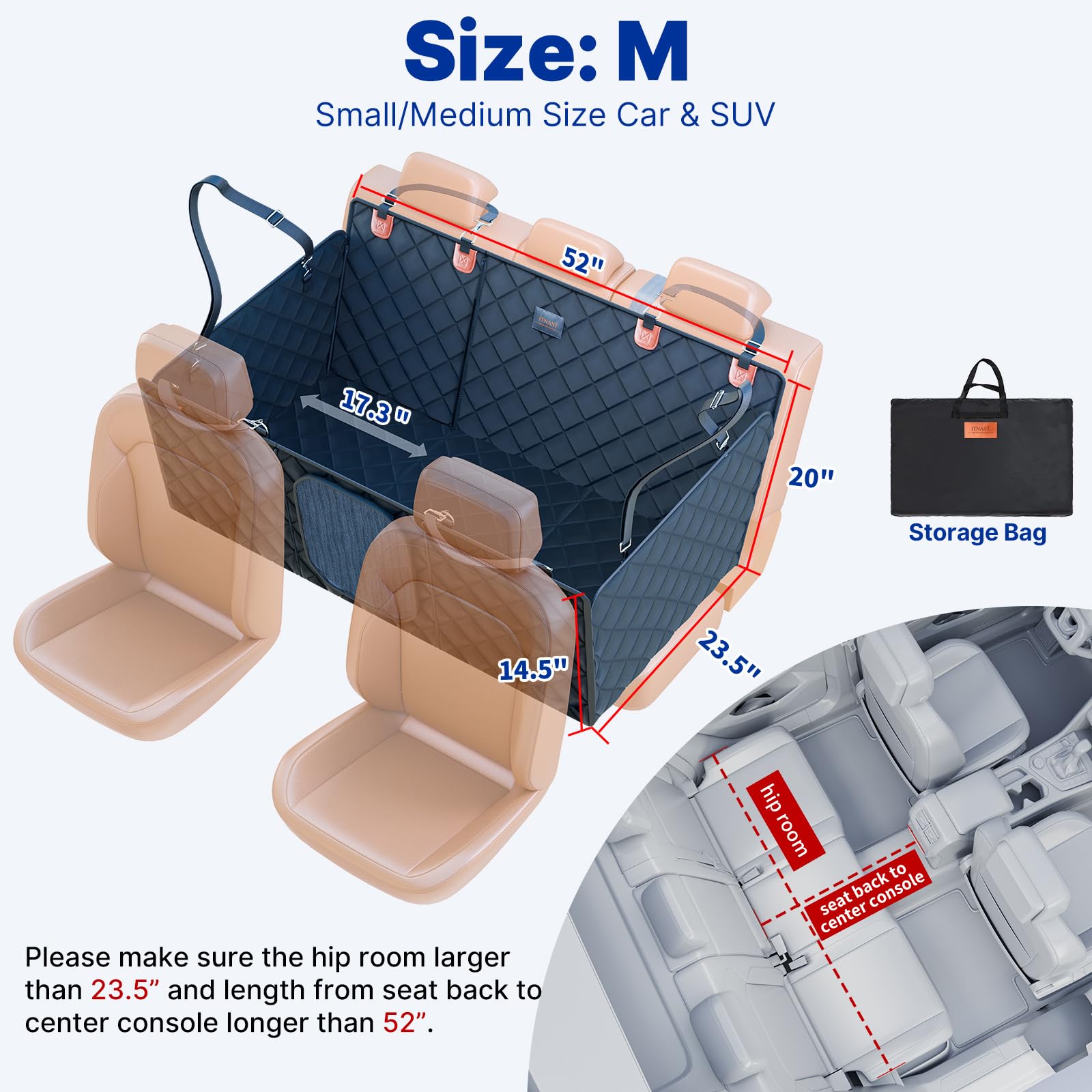 ITNAST three-sizes fit ensures better vehicle compatibility.