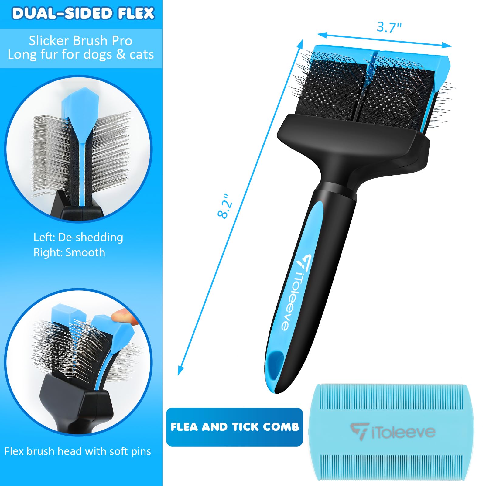 iToleeve Dual Flex Slicker Brush demonstrates comfortable glide on sensitive skin