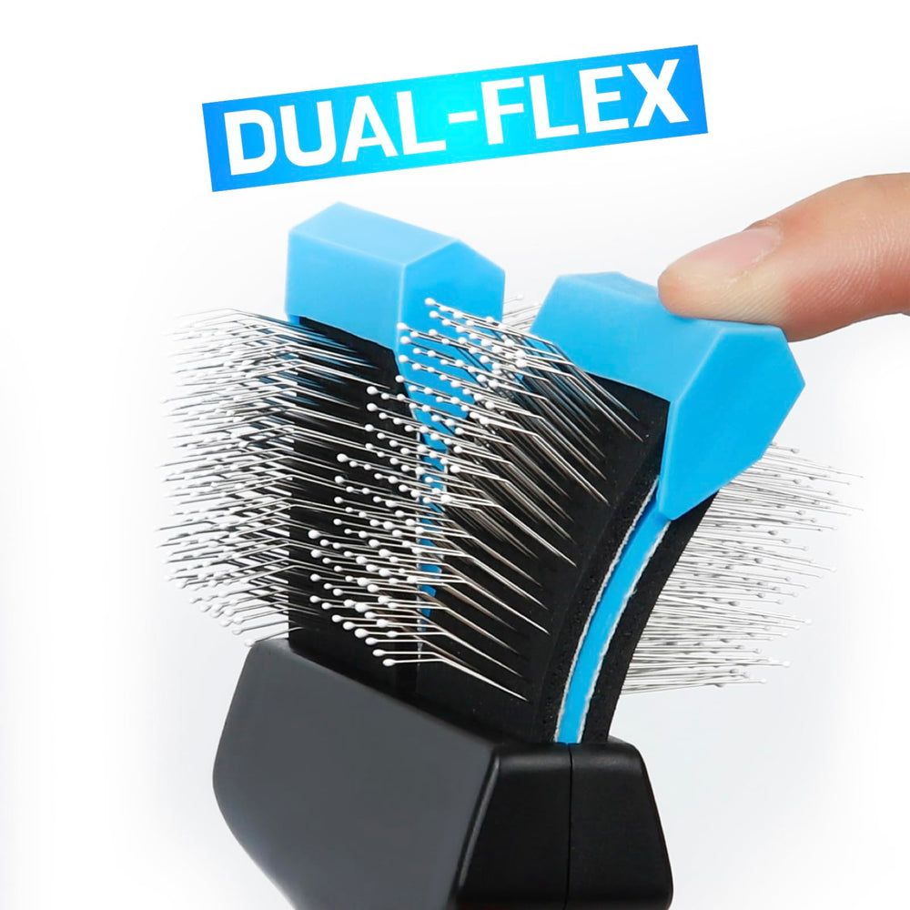 iToleeve Dual Flex Slicker Brush curved bristles for deshedding