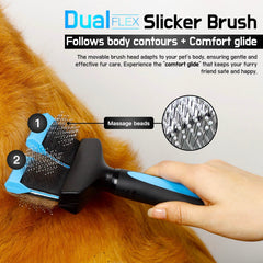 iToleeve Dual Flex Slicker Brush side view showing two sided design for detangling