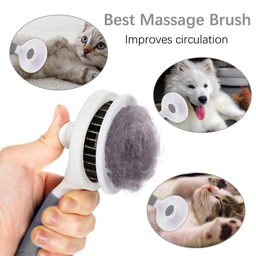 itPlus cat grooming brush all-fur-types compatible for long and short coats.
