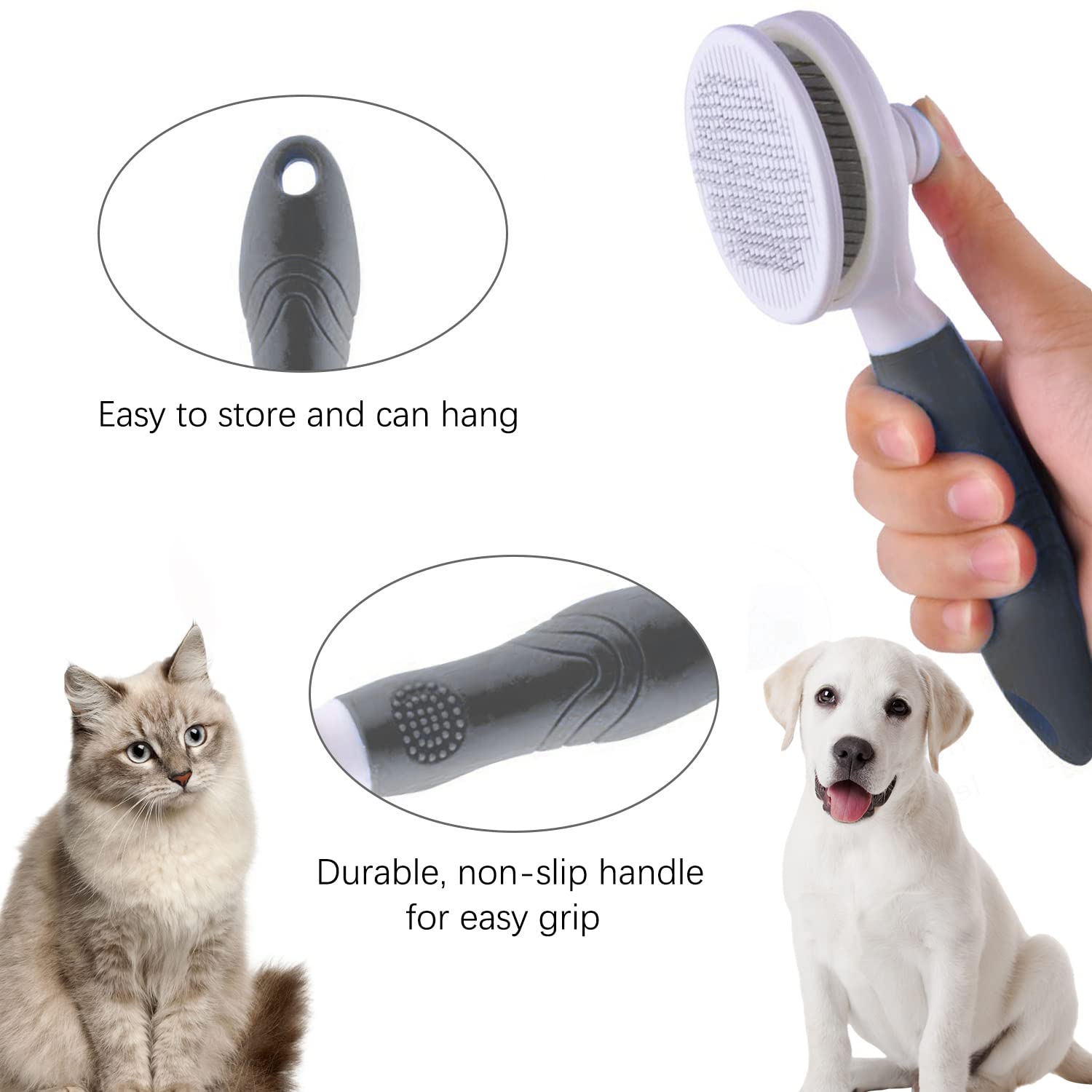 itPlus cat grooming brush deshedding-session helps reduce loose fur around home.