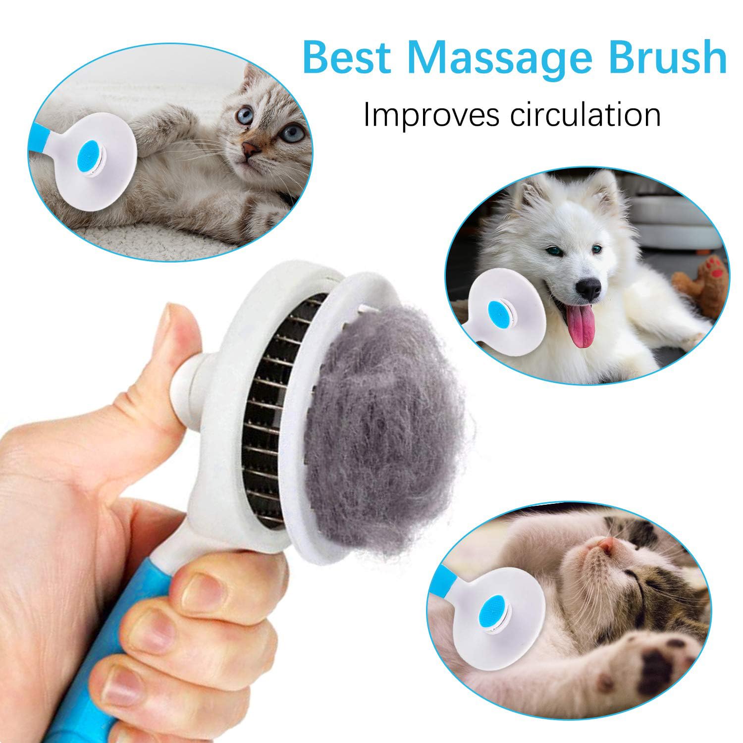 itPlus cat grooming brush deshedding undercoat removal for all fur types