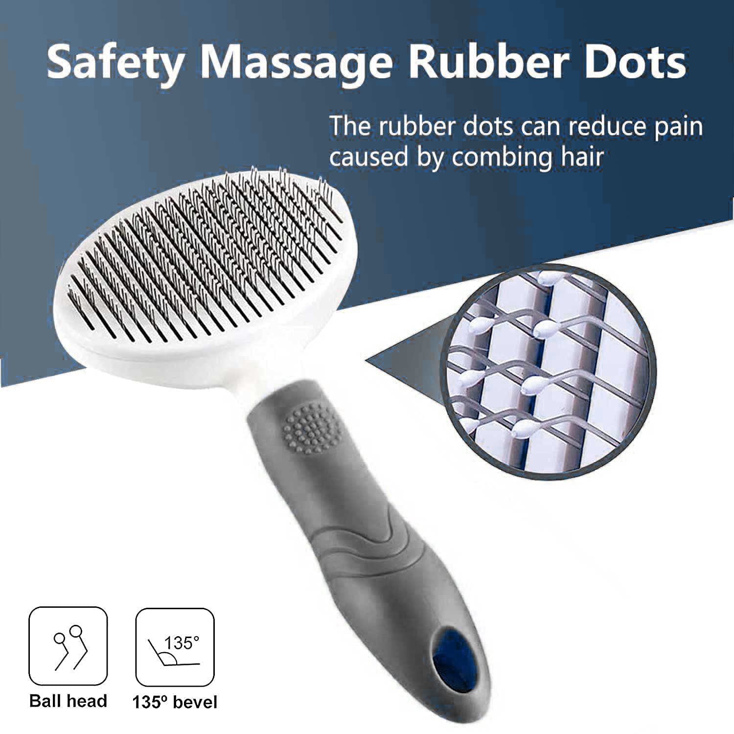 itPlus cat grooming brush skin-friendly-massage tips provide gentle brushing comfort.