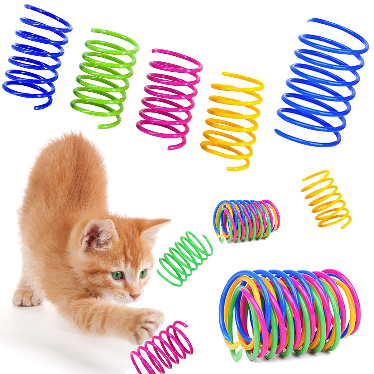 itPlus Cat Spring Toy bouncy coil indoors keeps indoor cats engaged and active.