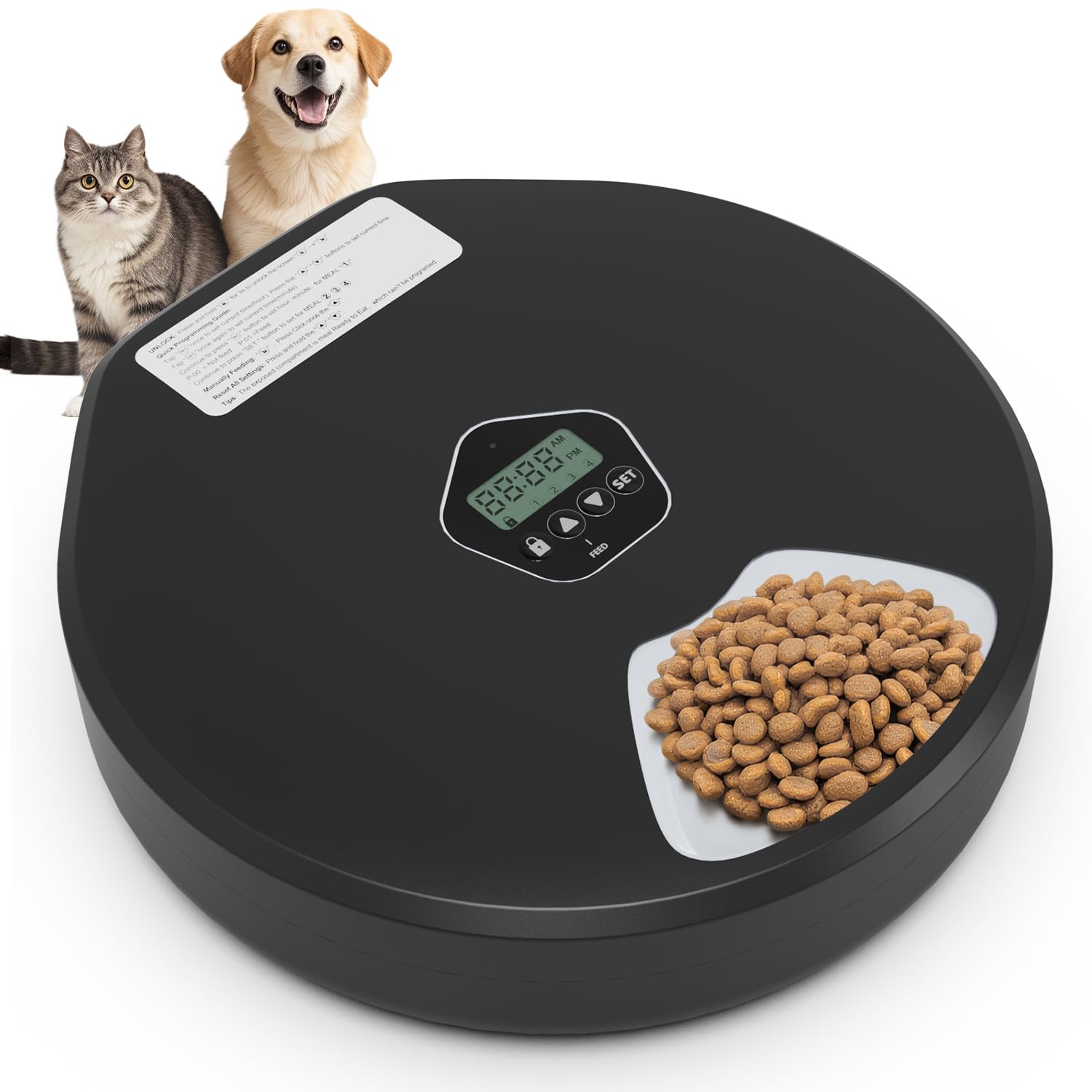 ITSCUTE automatic pet feeder front view shows tidy design for easy daily use.