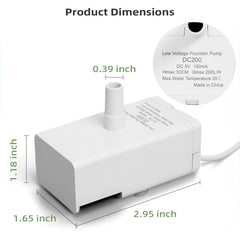 ITSCUTE D443 pump front-view demonstrates seamless compatibility with 50oz and 95oz fountains for easy replacement.