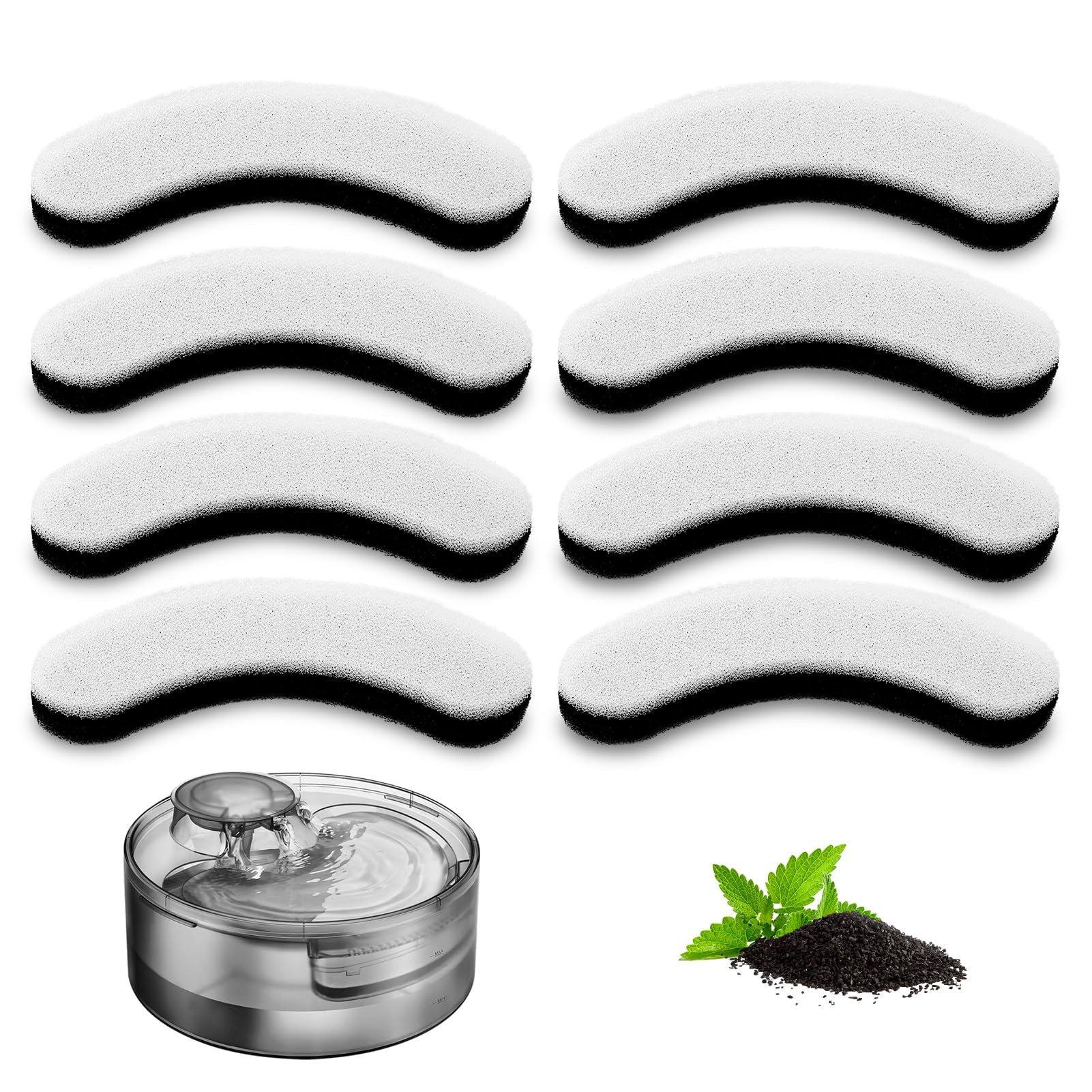 ITSCUTE df10-df30 compatible filter pack for eight cat fountain filters for fresh water.