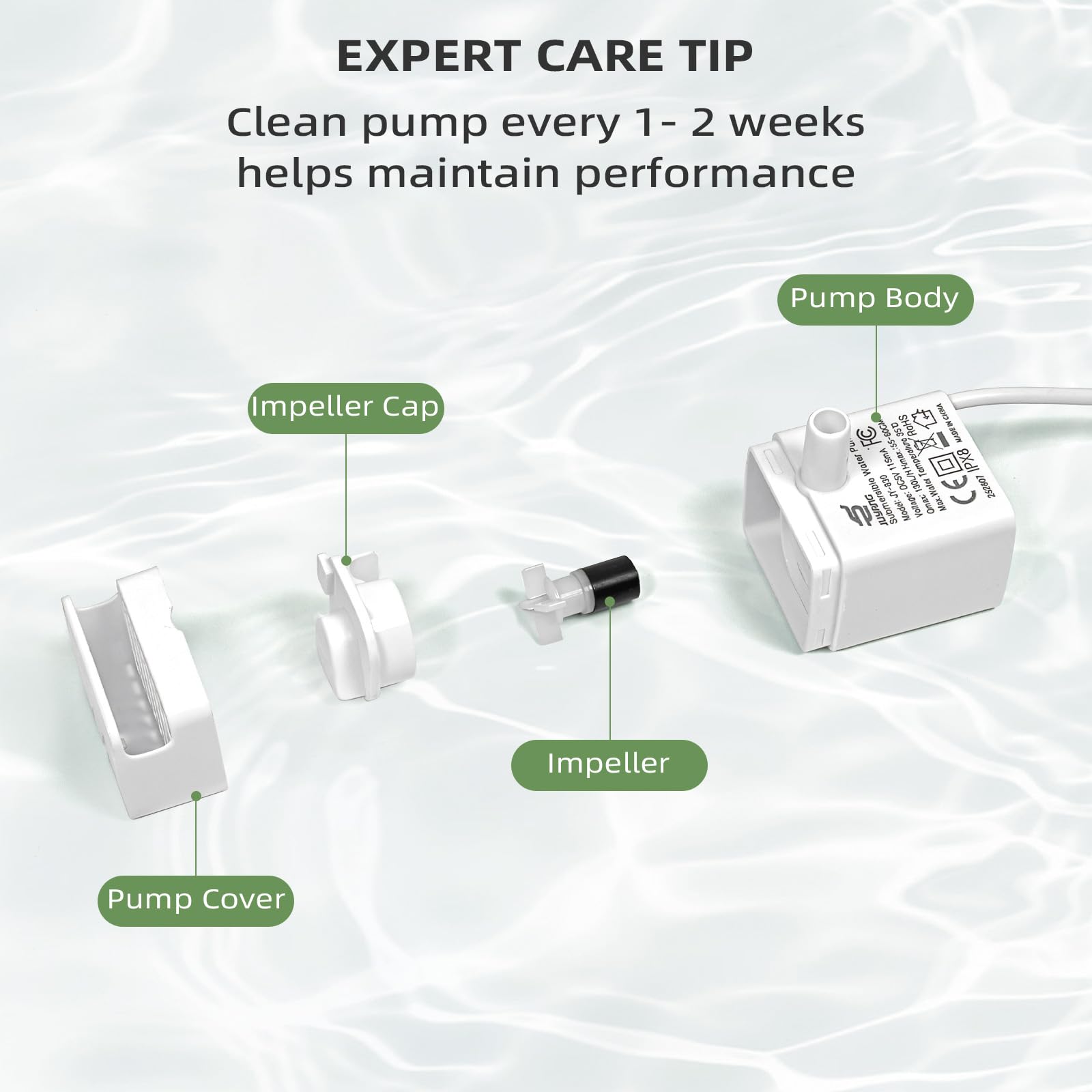 ITSCUTE JY-830 pump universal fit aligns with multiple fountain models