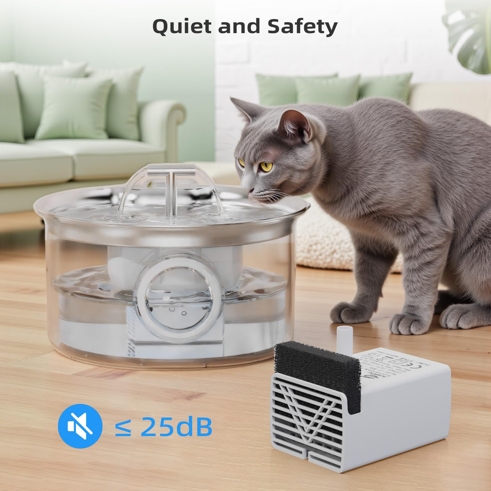 ITSCUTE JY-830 pump water stream demonstrates continuous flow for drinking encouragement