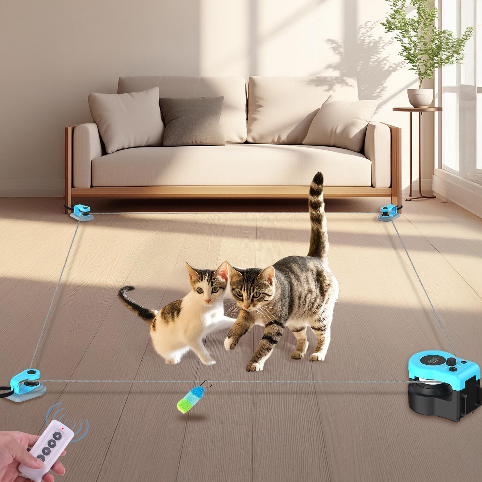 ITSHINY upgrade interactive cat toy sky blue remote for engaging play sessions