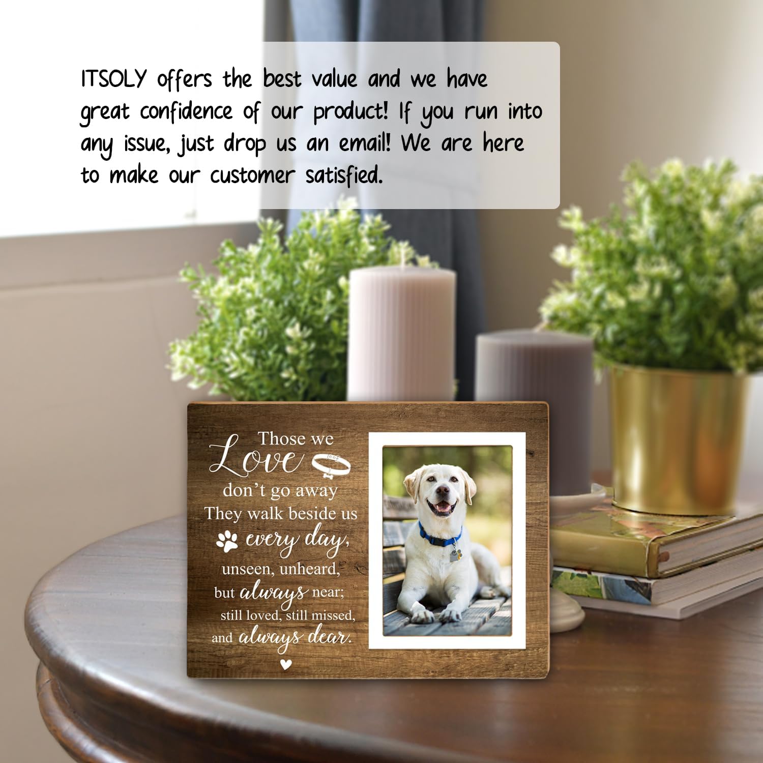 Itsoly pet photo frame portrait 4x6 preserves pet memories for daily reflection