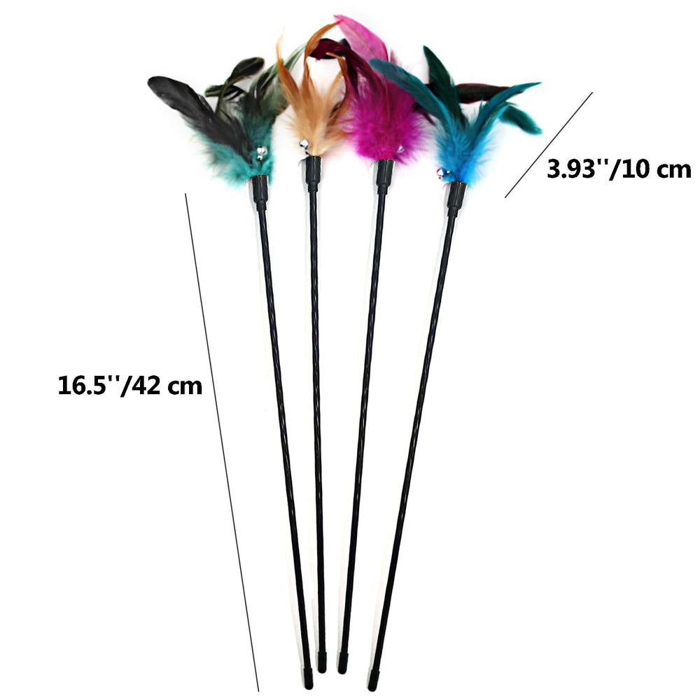 IUHKBH cat teaser wand feathers for visual appeal and engaging chase sessions.