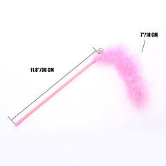 IUHKBH Cat Wand Toys blue feather for interactive play and focus.