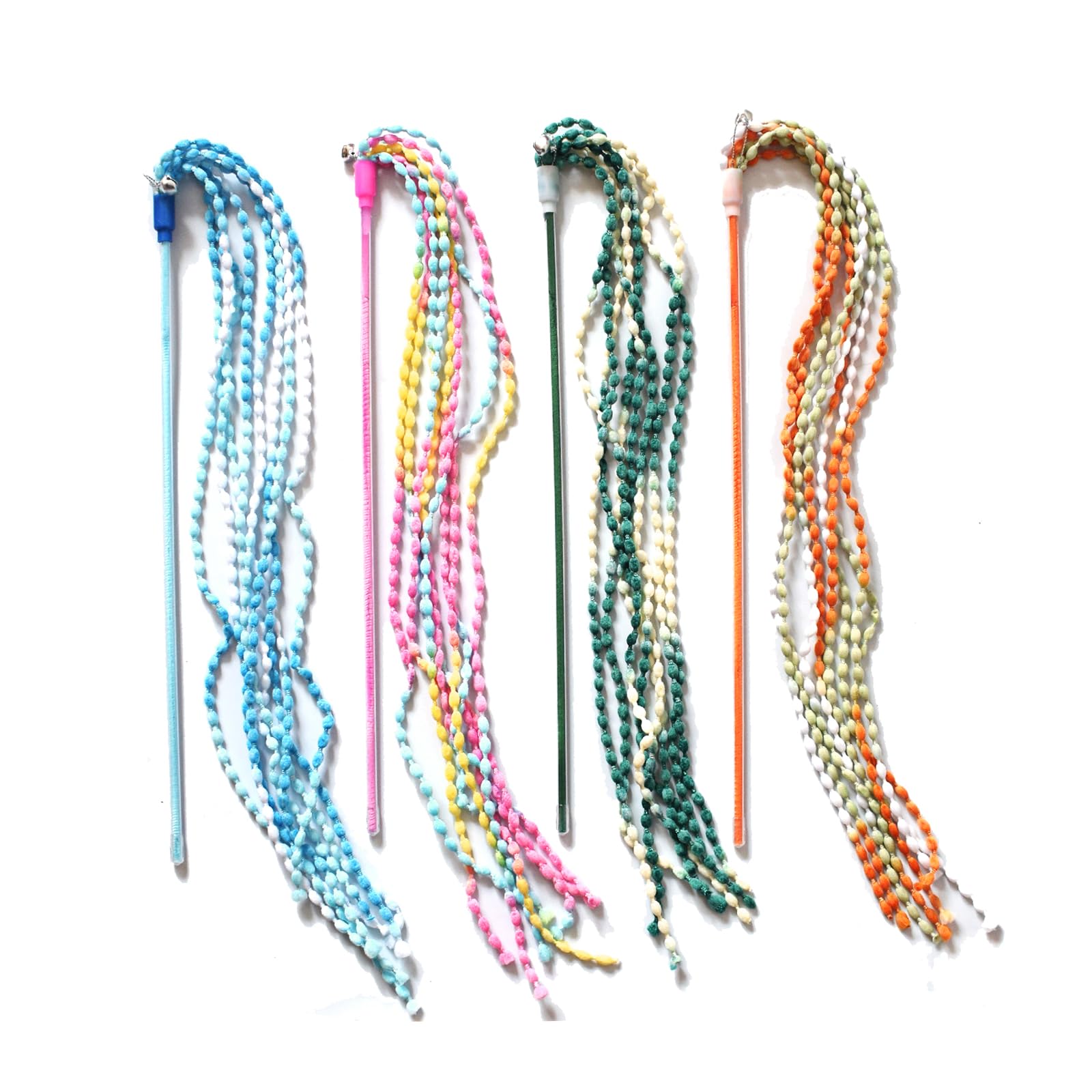 IUHKBH cat wand toys 4-pcs pack for interactive play and bonding.