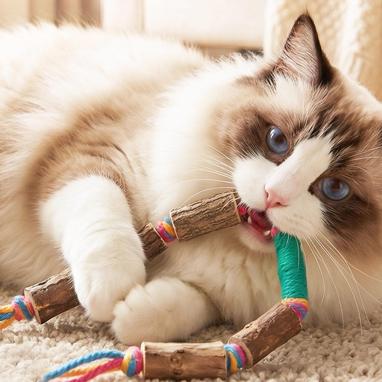 IUHKBH Silvervine Sticks are ideal indoor cat toys for interactive play.