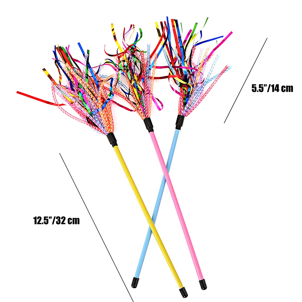 IUHKBH Tinsel Cat Wands pole-12-5in shows a sturdy, safe design for extended play.