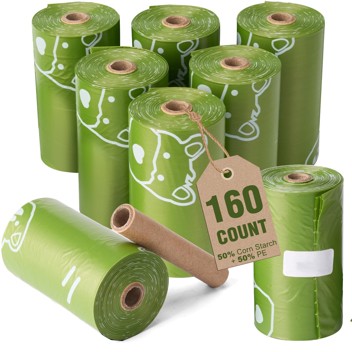 IUI poop bags leakproof 160-count supply for daily dog cleanup
