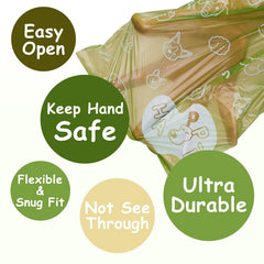 IUI poop bags with one-second tear design for quick cleanups