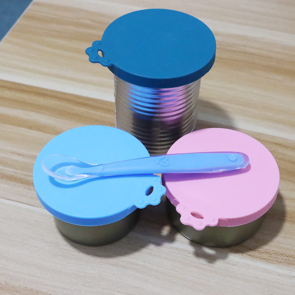 IVIA PET can lids with pull tab for quick reseal after meals