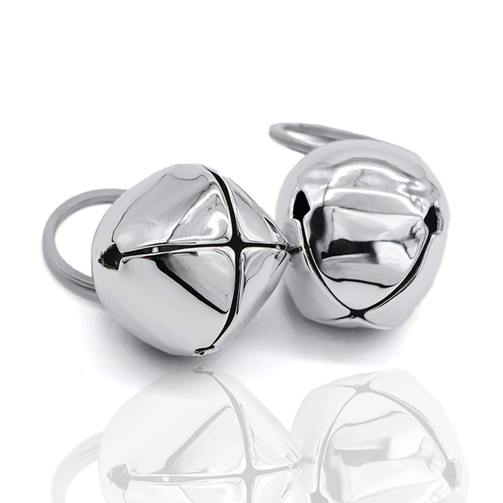 IVIA PET large dog bells packaging includes two bells and two rings for easy collar setup.
