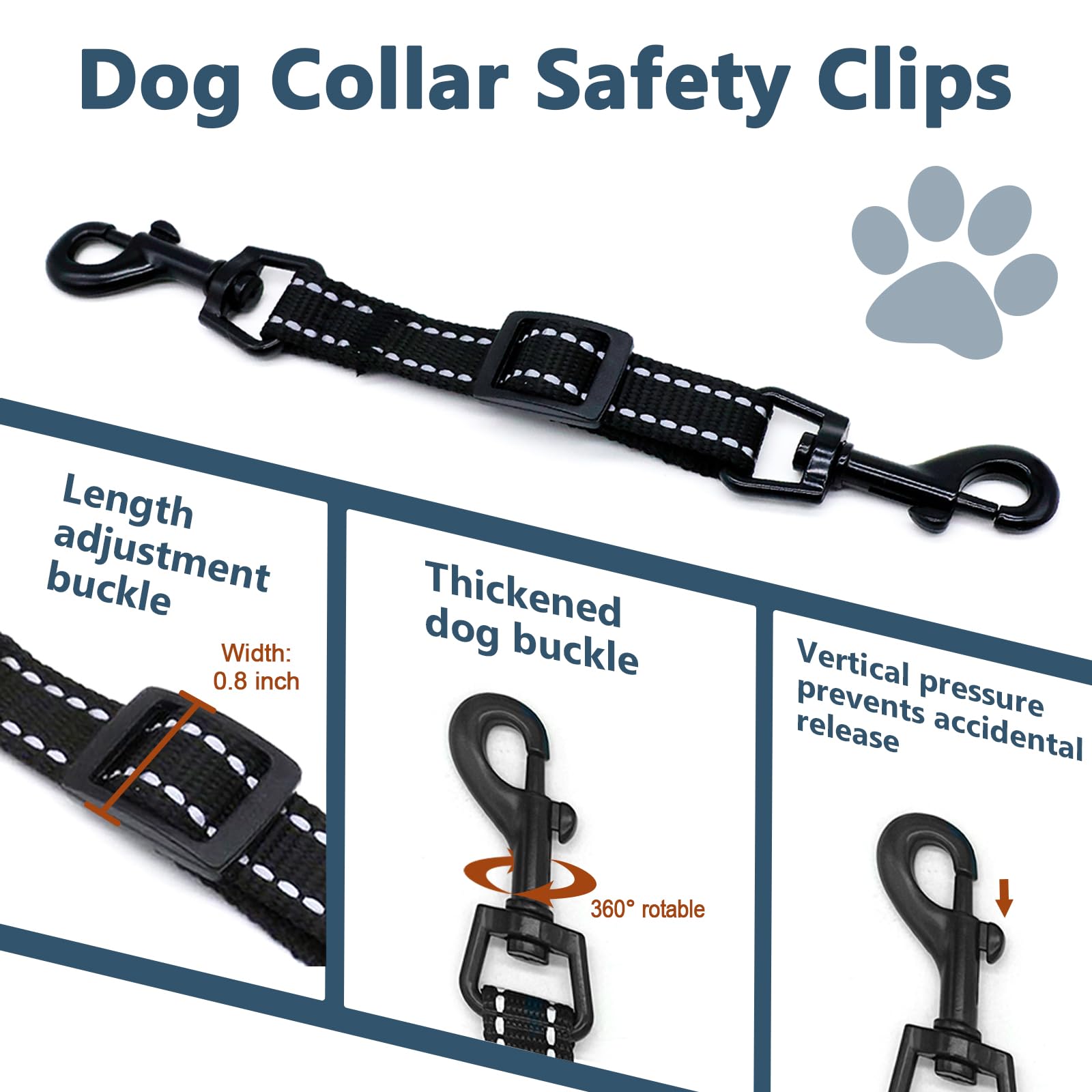 IVIA PET reflective nylon strap clip improves visibility during evening walks