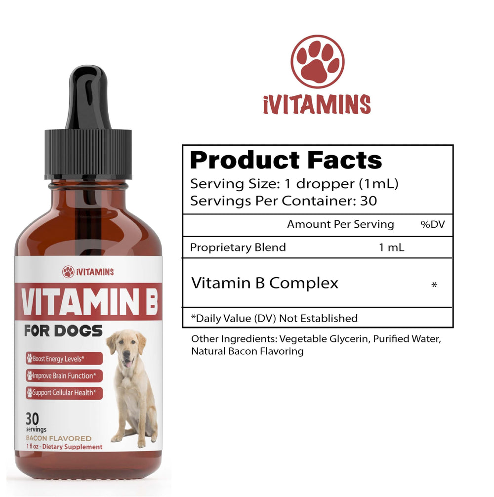 iVitamins Vitamin B drops pour shows convenient dosing for daily use