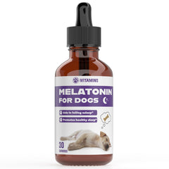 iVitamins Melatonin for Dogs liquid drops bottle for easy nightly dosing.