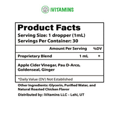 iVitamins Natural Antibiotics for Cats dropper-dispense highlights liquid form for quick absorption.