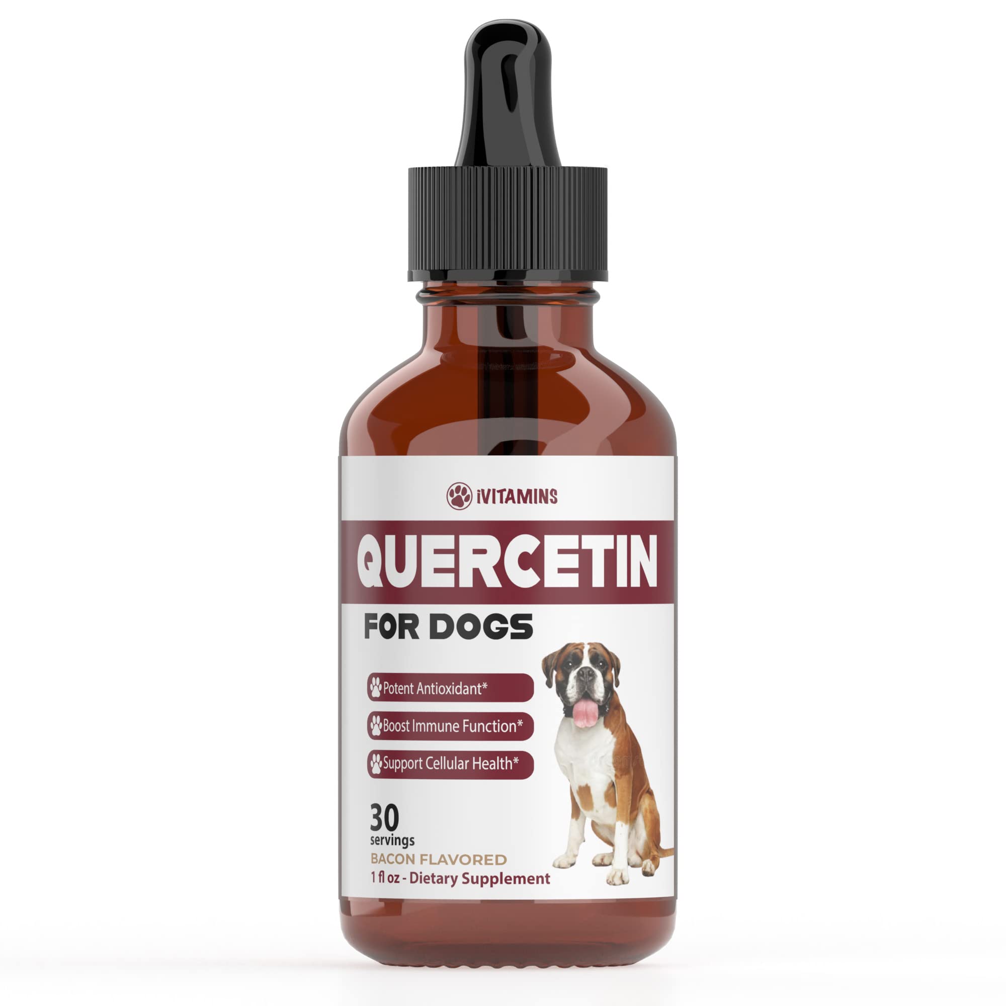 iVitamins Quercetin for Dogs bottle – natural drop formula for allergy relief and immune support
