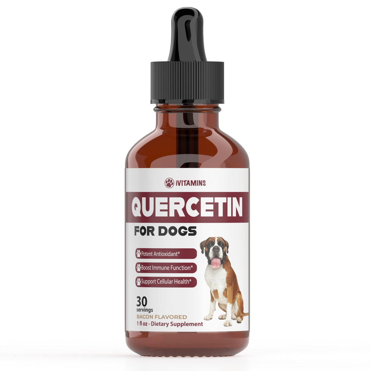 iVitamins Quercetin for Dogs bottle – natural drop formula for allergy relief and immune support