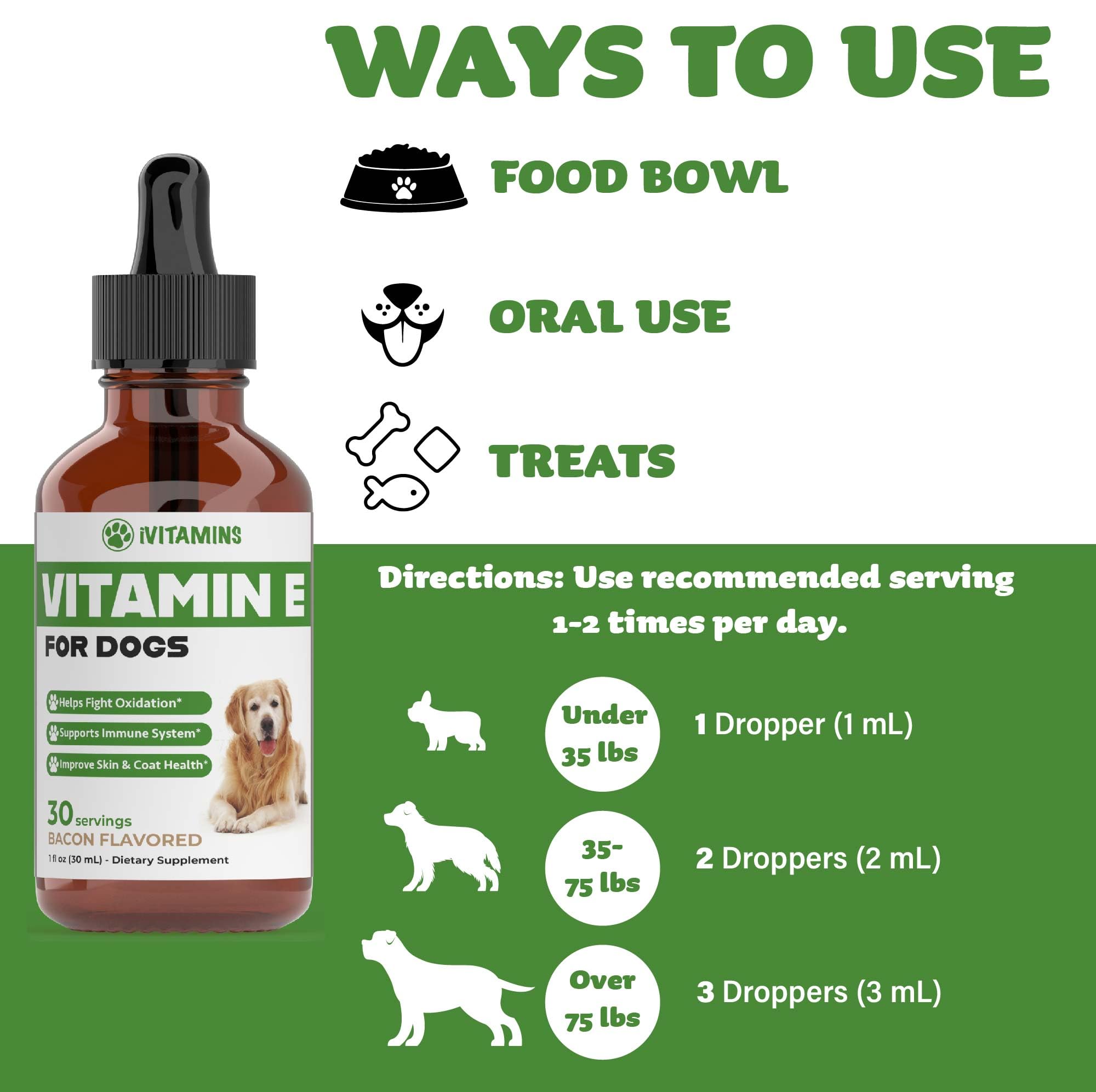 iVitamins Vitamin E for Dogs supports immune system daily vitality