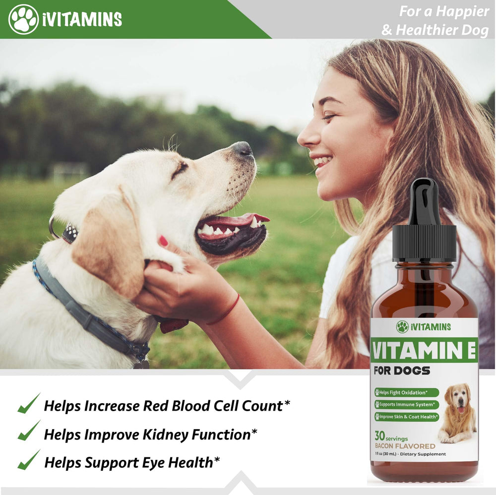 iVitamins Vitamin E for Dogs promotes healthy skin and coat