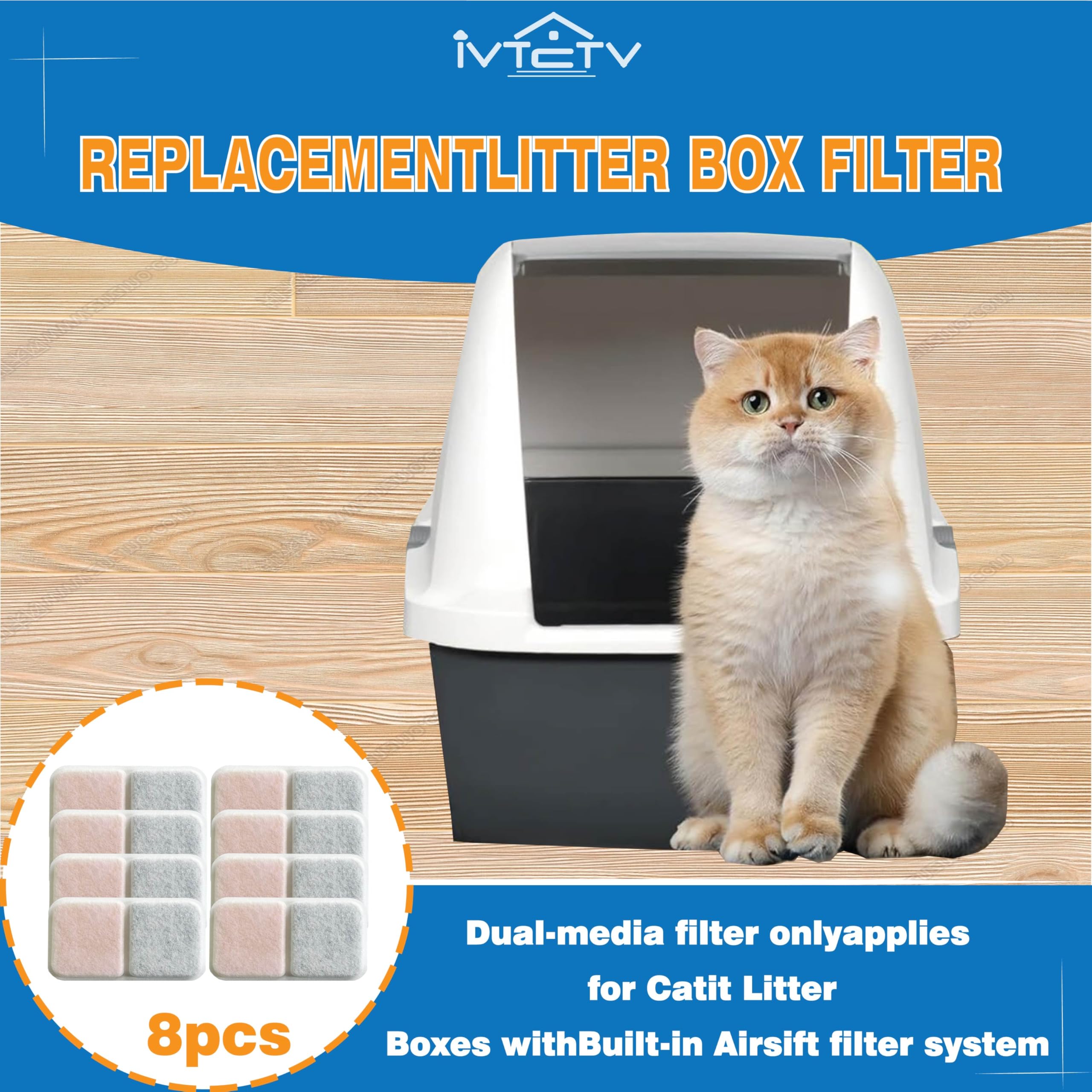 IVTCTV jumbo-fit filter installed in Catit Airsift Jumbo for a snug fit.