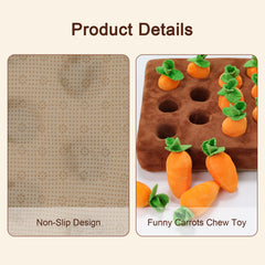 IVVIQQ Carrot Snuffle Mat uses plush sponge and organic cotton for safe play