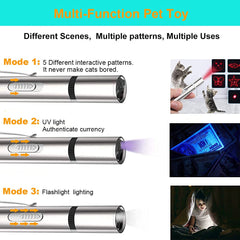 IVVTRYI laser pointer cat toy color modes red purple white for varied play