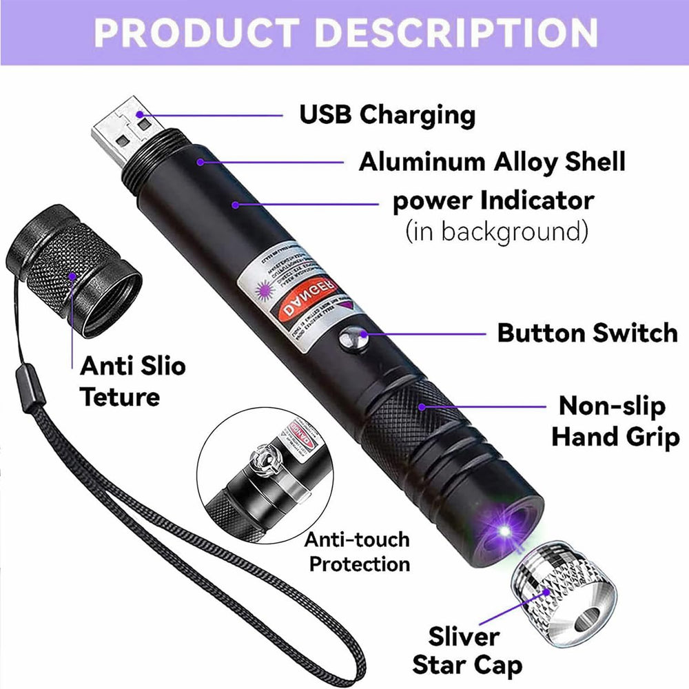 IVVTRYI Purple Laser Pen adjustable focus demonstrates a versatile beam for outdoor use.
