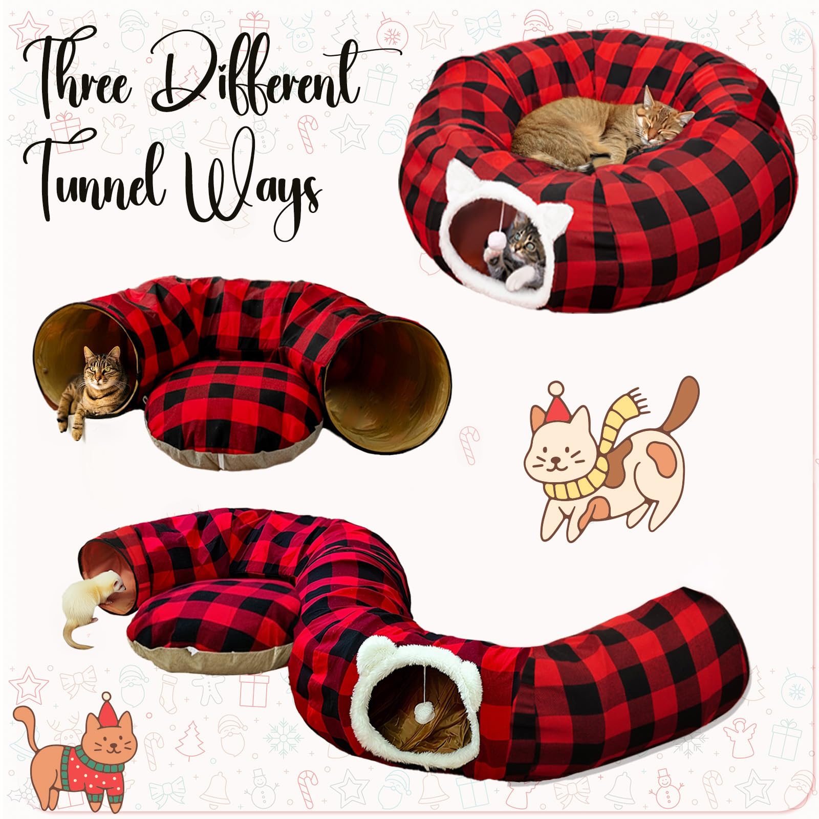 IVYALIST cat tunnel durable buckles and zippers for secure assembly