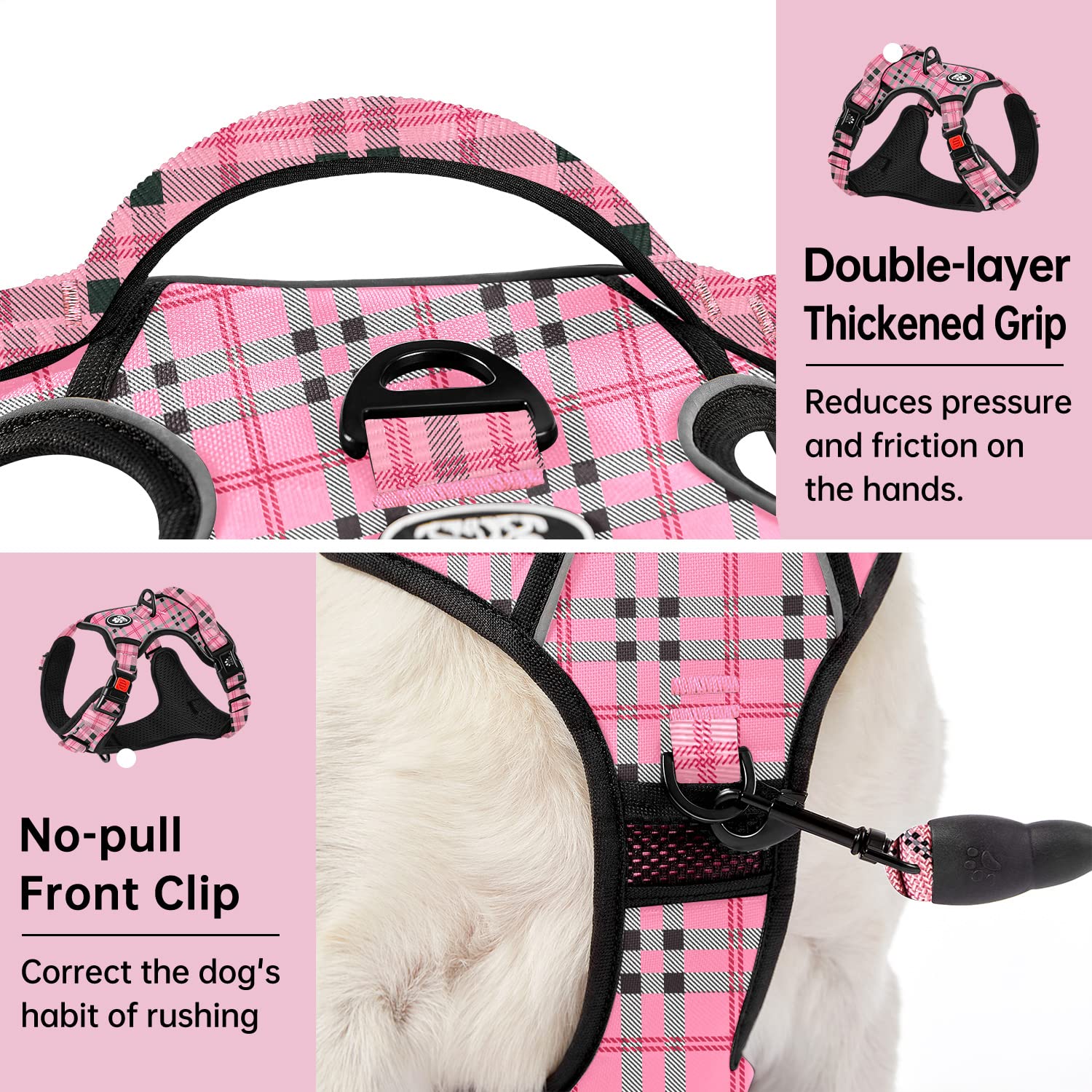 IVY&amp;LANE front clip enables anti-pull control during walks.
