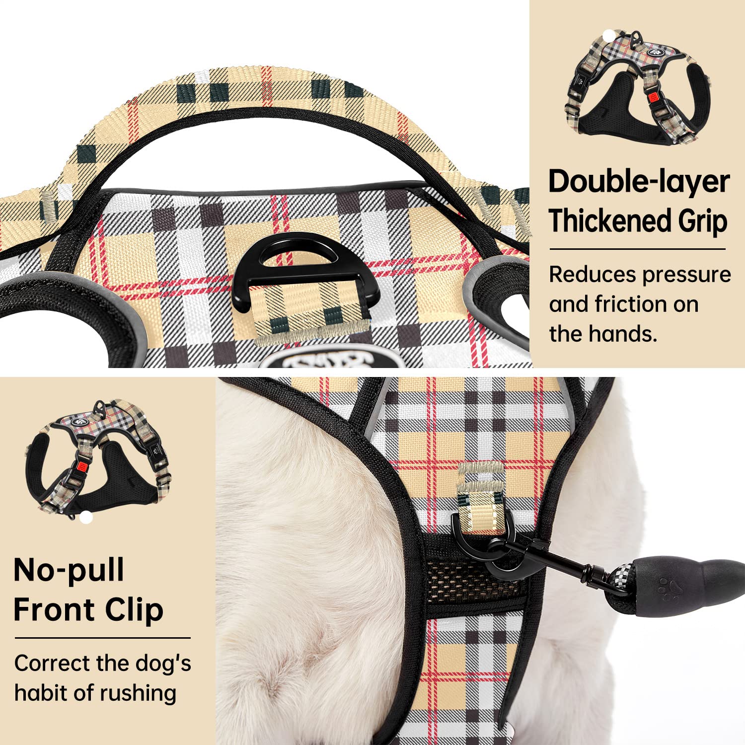 IVY&LANE harness reflective strip boosts night visibility for safety.