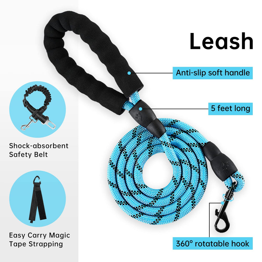 IVY&LANE No Pull Harness blue adjustable webbing, comfortable fit with even chest support.