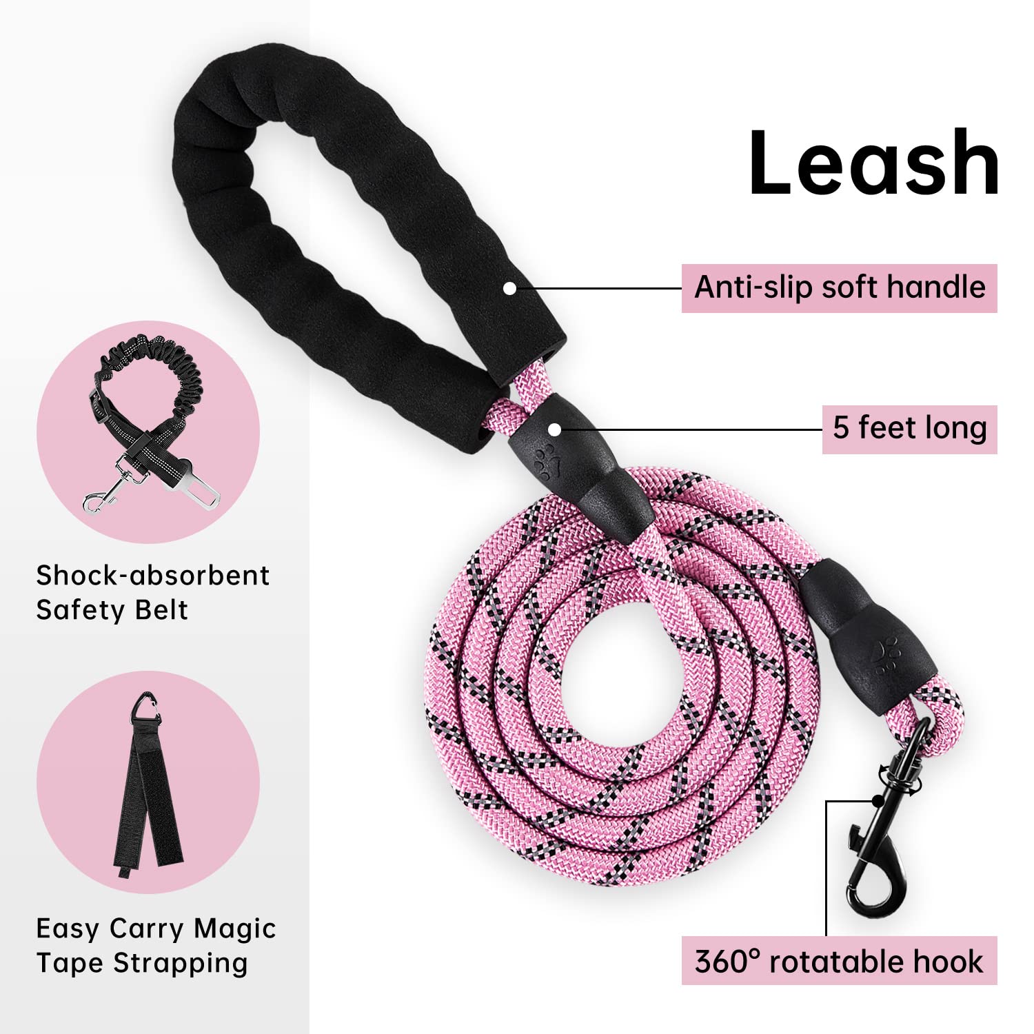 IVY&amp;LANE No Pull harness leash set showcases durable materials for daily walks.
