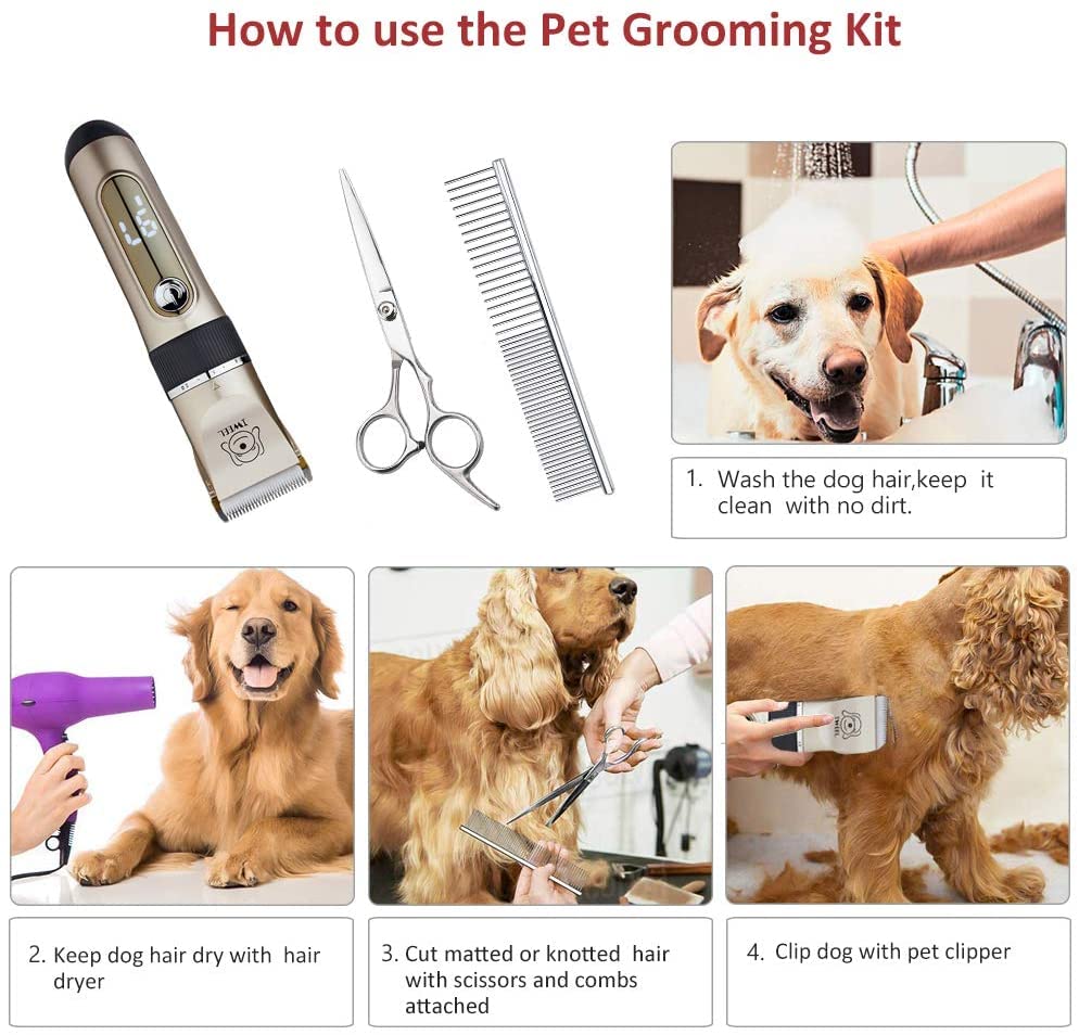 IWEEL dog clippers cleaning after grooming sessions with quick rinse-friendly design