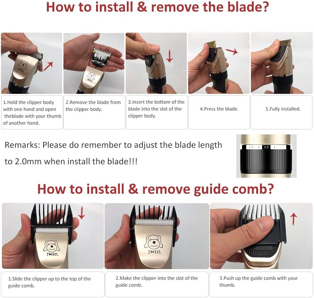 IWEEL dog clippers cordless ergonomic design enabling reach to tricky areas